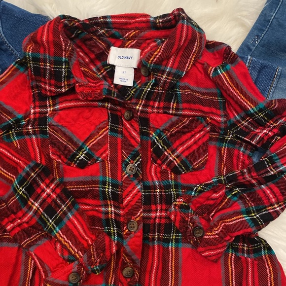 2T Jean Motorcycle Jacket, Red Flannel shirt and AG skinny jeans NWOT - Picture 2 of 5